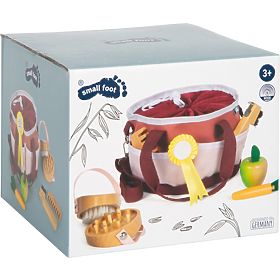 small foot Pferdepflege-Set mit Tasche rot