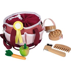 small foot Pferdepflege-Set mit Tasche rot