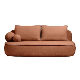 Sofa mit Schlaffunktion und Stauraum Bella kupfer, Bouclé