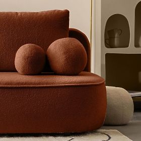 Sofa mit Schlaffunktion und Stauraum Bella kupfer, Bouclé
