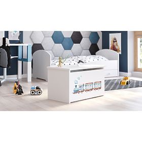 Spielzeugtruhe Daria weiß mit Zugdruck