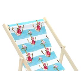 Strandkorb Anker mit Blumen - blau-weiß, Chill Outdoor