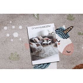 Teppich FUN Sweety für Kinder, Einhorn, Regenbogen beige