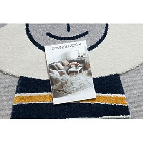 Teppich YOYO GD50 grau/weiß - Bär für Kinder, strukturell, sensorisch Fransen, F.H.Kabis