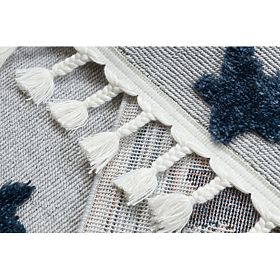 Teppich YOYO GD75 grau / weiß - Sterne, Kreise für Kinder, strukturell, sensorisch Fransen