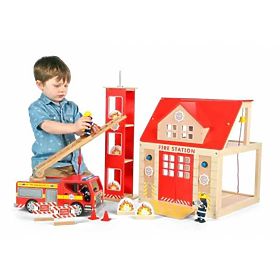 Tidlo Holzfiguren von Feuerwehrmännern, Tidlo