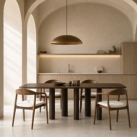 Tisch mit rechteckiger Platte Ritro 200 cm, Holz, Eichenfurnier, Nussbaum