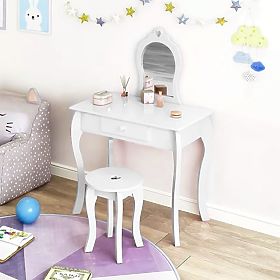 Großer Kinderschminktisch mit Spiegel für Mädchen ECOTOYS, EcoToys