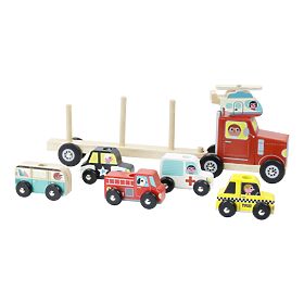 Vilac Holzlastwagen mit Spielzeugautos