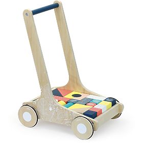 Vilac Holzlauflernwagen mit bunten Bausteinen Canopée