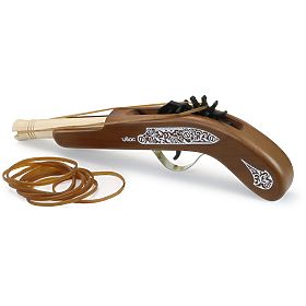 Vilac Holzpiratenpistole mit Gummibändern und Zielen