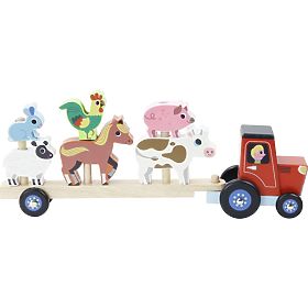 Vilac Holztraktor mit ansteckbaren Tieren