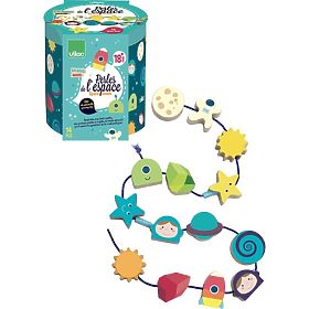 Vilac Weltraum-Fädelspiel Formen