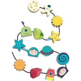 Vilac Weltraum-Fädelspiel Formen