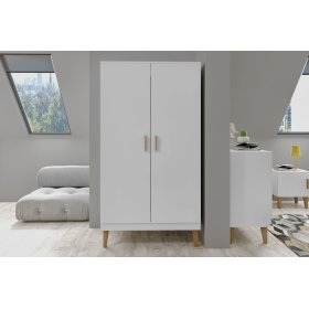 Kleiderschrank KUBI zweitürig - weiß