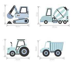 Wandaufkleber-Set - LKWs 12-tlg