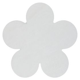 Waschbarer Teppich SHAPE 3106 Blume Shaggy - Elfenbein Plüsch, rutschfest, F.H.Kabis