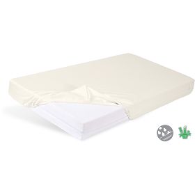 Wasserdichtes Bambus-Spannbetttuch in der Größe 140x70 - Beige