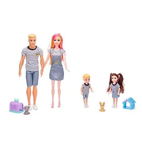Woodyland Moderne Puppenfamilie mit Tieren